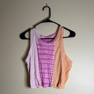 No Boundaries Tie-Dye Crop Top - Pink and Orange